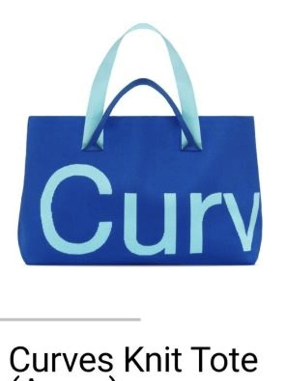 Curves by Sean Brown Curves Perforated Knit Tote- Azure